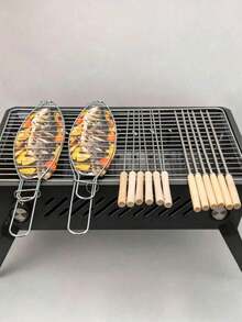 Rak Panggangan Ikan Portabel, Struktur Kokoh dan Tahan Lama, Cocok untuk Memanggang Ikan Utuh, Fillet Ikan, Makanan Laut, Sayuran, Sangat Cocok untuk BBQ di Luar Ruangan, Berkemah, Piknik, Pesta, Memasak di Musim Panas, Mencegah Makanan Jatuh, Mudah Dibawa - bawaan - View 6