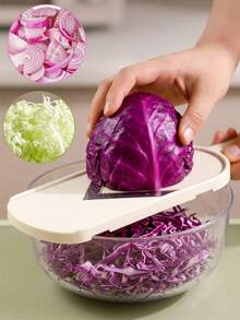 Rebanador de verduras multifuncional, para ensalada, col, zanahoria, rábano, rallado de pepino - Multicolor - Ver 2
