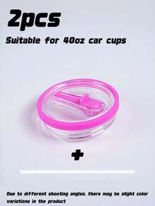 1/2pcs Replacement Flip-Top Straw Lid For 40oz Insulated Tumbler, Leak-Proof Splash-Proof Reusable Cup Lid, Compatible With 40oz Tumbler Accessories - Multicolor - View 25