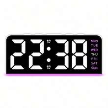 1PC Innovative LED Large Digit Clock, Date Display Desk Clock With Ambient Light, Multifunctional Digital Alarm Clock, Home Decor, Great Gift For Holidays. School Decor, Surprise Gift, Dorm Decor, Back To School Room Decor, Study Supplies. - multicolor - View 15