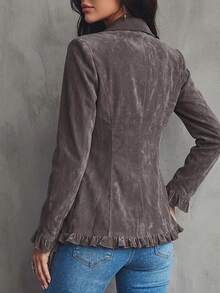 Yalmera Ladies Casual Commuting Fall Thin Coat - Grey - View 2