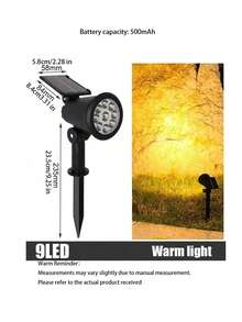 Outdoor Waterproof Solar Light, Dual-Use Spotlight, Ip65 Waterproof Led Light, Solar Garden Light, Zero Electricity Cost, Suitable For Courtyards, Gardens, Camping, Home Decoration, A Gift For Parents And Friends - black - View 4