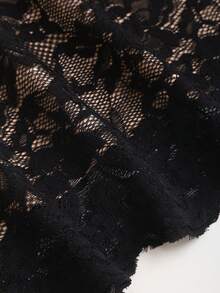 GlowEve CURVE Plus Size Women Black Sexy Lace Bodycon Mini Skirt, High Waist Slimming Skirt, Minimalist Sexy Style Hot Girl Date Inner Layer Skirt, Plus Size Women Clothing - Black - View 4