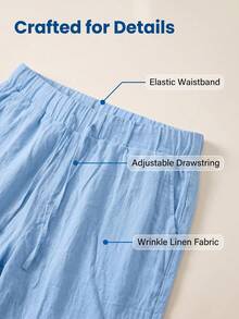 Ironwick Men's Casual Drawstring Waist Pocket Sports Shorts For Vacation - Baby Blue - View 5