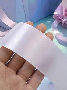 22公尺 6mm 1cm 1.5cm 2cm 2.5cm 4cm 白色純色緞面絲帶，25碼手工布料緞帶，適用禮品包裝、花束、婚禮派對裝飾 - 彩色 - 查看 4