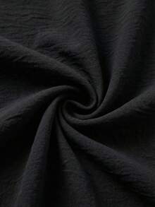 Shapeblank Damen-Bluse in großen Größen für Frühling/Herbst, lässig, locker, bequem, vielseitig, schlankmachend, mit Rüschensaum, schwarz, langärmlig, süßes Top, Herbstkleidung, Ausgeh-Top, minimalistischer Stil - Schwarz - Übersicht 8