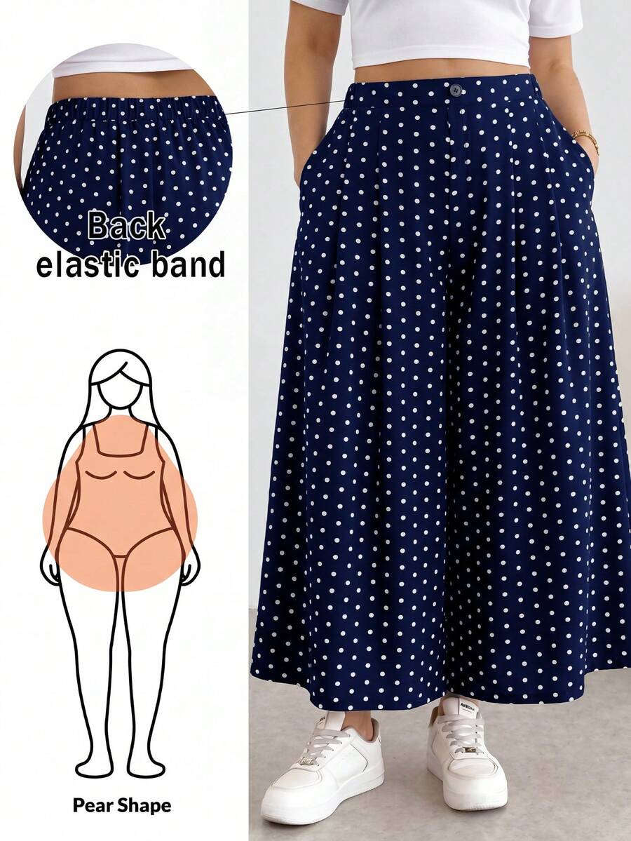 Shapeblank Celana Panjang Wanita Ukuran Besar Warna Biru Tua Kasual Gaya 1920-an/90-an Serbaguna dengan Potongan Lebar untuk Pemakaian Sehari-hari, Liburan Musim Gugur, Pesta, dan Musim Gugur