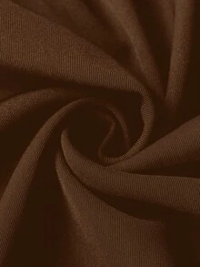 SHEIN Tall CURVE 加大码 TALL 系列女士简约褶裥直筒裤，适合通勤 - 棕色 - 查看 6