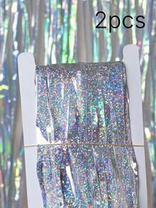 1pc 100x200cm (39.4x78.7in) Purple Tinsel Sequin Fringe Backdrop – Metallic Foil Curtain For Mermaid Birthday, Carnival, New Year, Halloween, Christmas Party Decor - multicolor - View 17