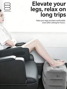 1Pc 3-Layer Inflatable Travel Foot Pillow, Height-Adjustable Inflatable Travel Foot Leg Support Pillow Is Suitable For Airplanes, Cars, Buses, Trains, Offices, Camping And Long-Distance Flight Sleep, Foldable Multifunctional - Multicolor - View 3