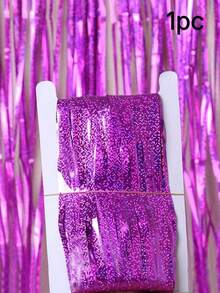 1pc 100x200cm (39.4x78.7in) Purple Tinsel Sequin Fringe Backdrop – Metallic Foil Curtain For Mermaid Birthday, Carnival, New Year, Halloween, Christmas Party Decor - multicolor - View 21