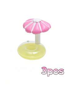 Floating Dual-Color Mushroom Umbrella Cup Holder – PVC Inflatable Water Floating Beverage Cup Coaster For Pool, Lake, Boat, Beach Party – Drink Float For Can, Bottle, Or Coffee Mug, Fun Pool Accessory - A - View 9