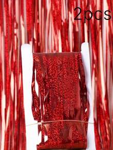 1pc 100x200cm (39.4x78.7in) Purple Tinsel Sequin Fringe Backdrop – Metallic Foil Curtain For Mermaid Birthday, Carnival, New Year, Halloween, Christmas Party Decor - multicolor - View 19