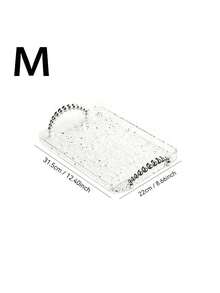 Light Luxury Plastic Tray Tea Tray Dinner Tray Rectangular Jewelry Drain Tray Storage - Clear - View 8