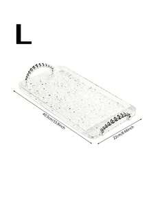 Light Luxury Plastic Tray Tea Tray Dinner Tray Rectangular Jewelry Drain Tray Storage - Clear - View 7