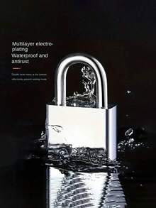 Heavy-Duty Metal Padlock - 4 Keys, Rustproof & Waterproof For Gates, Warehouses & Outdoor Use (Secure Durable Lock) - Silver - View 8