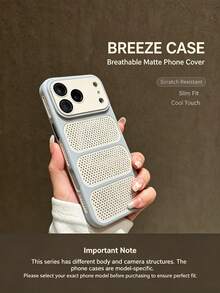 Breathable Mesh Heat Dissipation Phone Case, Matte Full Wrap Shockproof Protective Cover Compatible With IPhone 17/16/15/14/13 Pro Max Plus - Grey - View 6