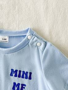 SHEIN Vintaside Kids 2件組嬰幼兒男童T恤套裝 可愛香蕉水果印花 淺藍色 夏季休閒套裝 海灘度假 格紋服飾 時尚男童套裝 - 藍色 - 查看 5
