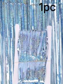 1pc 100x200cm (39.4x78.7in) Purple Tinsel Sequin Fringe Backdrop – Metallic Foil Curtain For Mermaid Birthday, Carnival, New Year, Halloween, Christmas Party Decor - multicolor - View 22