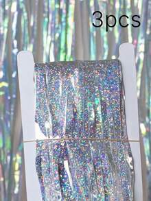 1pc 100x200cm (39.4x78.7in) Purple Tinsel Sequin Fringe Backdrop – Metallic Foil Curtain For Mermaid Birthday, Carnival, New Year, Halloween, Christmas Party Decor - multicolor - View 32