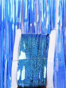 1pc 100x200cm (39.4x78.7in) Purple Tinsel Sequin Fringe Backdrop – Metallic Foil Curtain For Mermaid Birthday, Carnival, New Year, Halloween, Christmas Party Decor - multicolor - View 6