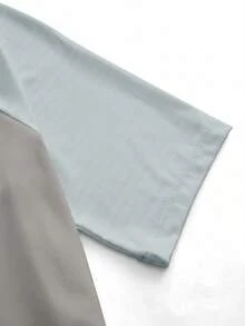 SHEIN Cheerettes 女款拼色拉鍊休閒日常騎行短袖上衣 - 灰色 - 查看 8
