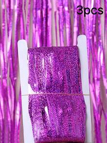 1pc 100x200cm (39.4x78.7in) Purple Tinsel Sequin Fringe Backdrop – Metallic Foil Curtain For Mermaid Birthday, Carnival, New Year, Halloween, Christmas Party Decor - multicolor - View 33