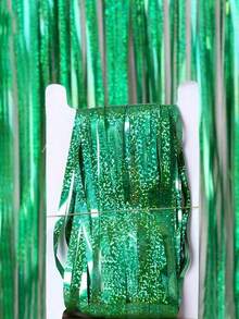 1pc 100x200cm (39.4x78.7in) Purple Tinsel Sequin Fringe Backdrop – Metallic Foil Curtain For Mermaid Birthday, Carnival, New Year, Halloween, Christmas Party Decor - multicolor - View 5
