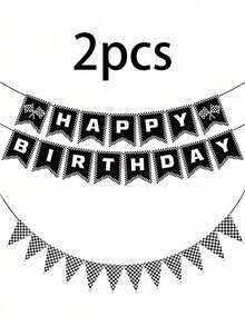 Racing Party Decorations Set, Black Red Checkered Flag With Game Controller Banner For Birthday Background - Banner - View 10