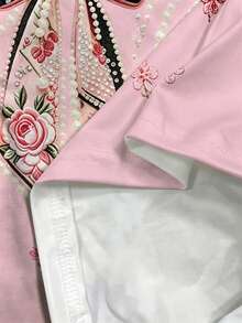 EMERY ROSE Áo thun nữ cỡ lớn in hình bướm thêu giả - Nhiều màu - Xem 4
