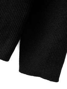 GlowEve CURVE Plus Size Elegant Fitted Metal Button Long Sleeve Cardigan - Black - View 3