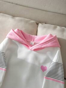SHEIN 青少年女孩開學連帽外套 極簡復古可愛 Y2K 風格舒適穿搭 - 白色 - 查看 4