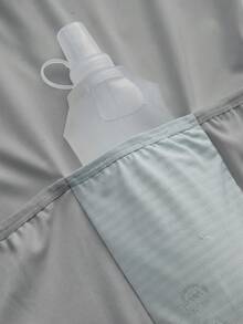 SHEIN Cheerettes 女款拼色拉鍊休閒日常騎行短袖上衣 - 灰色 - 查看 3
