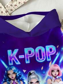 少女休閒可愛卡通女團印花 K-Pop 超級巨星款 厚實柔軟舒適運動衫，適合秋冬穿著 - 彩色 - 查看 3