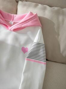 SHEIN 青少年女孩開學連帽外套 極簡復古可愛 Y2K 風格舒適穿搭 - 白色 - 查看 6