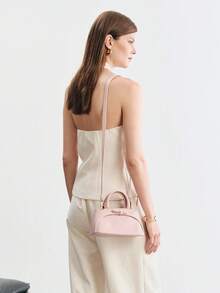 SHECARRY Tas Tangan Wanita Modis dengan Hiasan Pita, Warna Pink Segar, Tas Selempang yang Elegan dan Ringkas, Cocok untuk Penggunaan Sehari-hari, Bepergian, Berbelanja, dan Kencan. - Berwarna merah muda - View 4