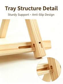Foldable Smooth Pine Wood Tabletop Easel, Trapezoidal Desktop Display Stand For Chalkboard & Photo - default - View 6