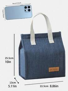 1 pieza Bolsa de almuerzo minimalista, Bolsa térmica reutilizable, Bolsa de bento de gran capacidad - Multicolor - Ver 3