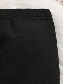 SHEIN Souflis 2pcs/Set Baby GirlPink Fleece Lined Thick Hooded Bear Embroidery Long Sleeve Leggings Pants Cute Casual Fashion Korean Style Warm Plush Outfit, Suitable For Winter Daily Outings Or Indoor Occasions Versatile Wear - Multicolor - View 8
