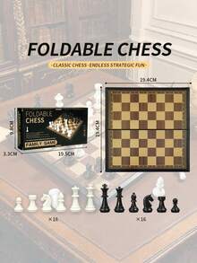Professional Foldable Chessboard Set, Premium Gift Box, Portable Tabletop Game, Suitable For Checkers And Chess Strategy, Ideal For 33 Different Scenarios - Multicolor - View 13