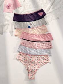 PetitDoll 7pcs/Pack Women's Printed Comfortable Bikini Briefs - Multicolor - View 1