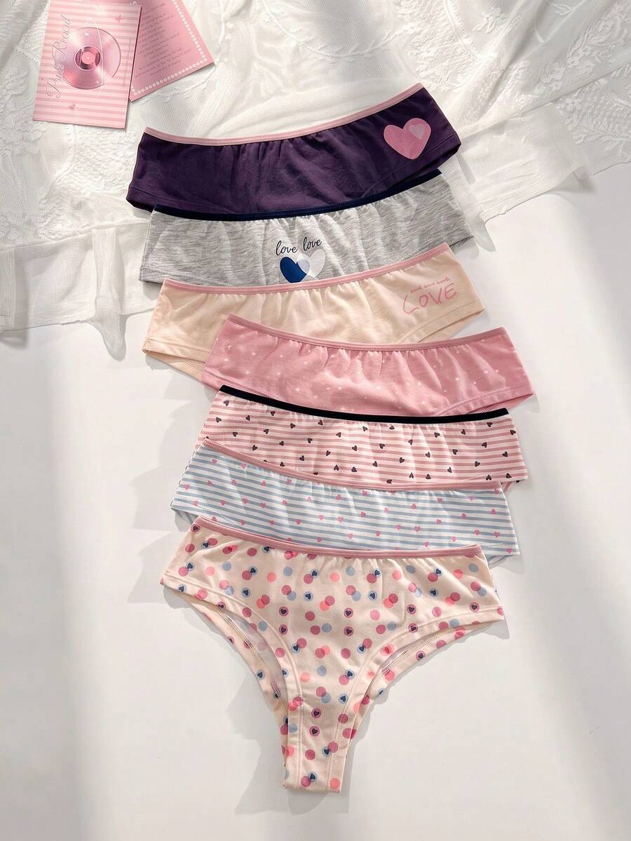 PetitDoll 7pcs/Pack Women's Printed Comfortable Bikini Briefs - Multicolor - View 1