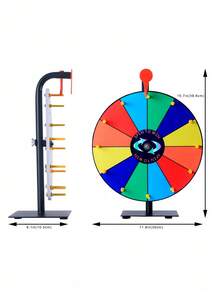 1PC Desktop Spinning Prize Wheel Rotating Lottery Game Wheel With Heavy Duty Base Dry Erase Surface Markers Included Party Game Accessory For Carnival Bar Pub Raffle Event Lucky Spin Roulette - multicolor - View 5