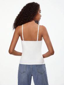 SHEIN BASICS 女款純色修身百搭日常穿著細肩帶背心上衣 3件/組 - 彩色 - 查看 12