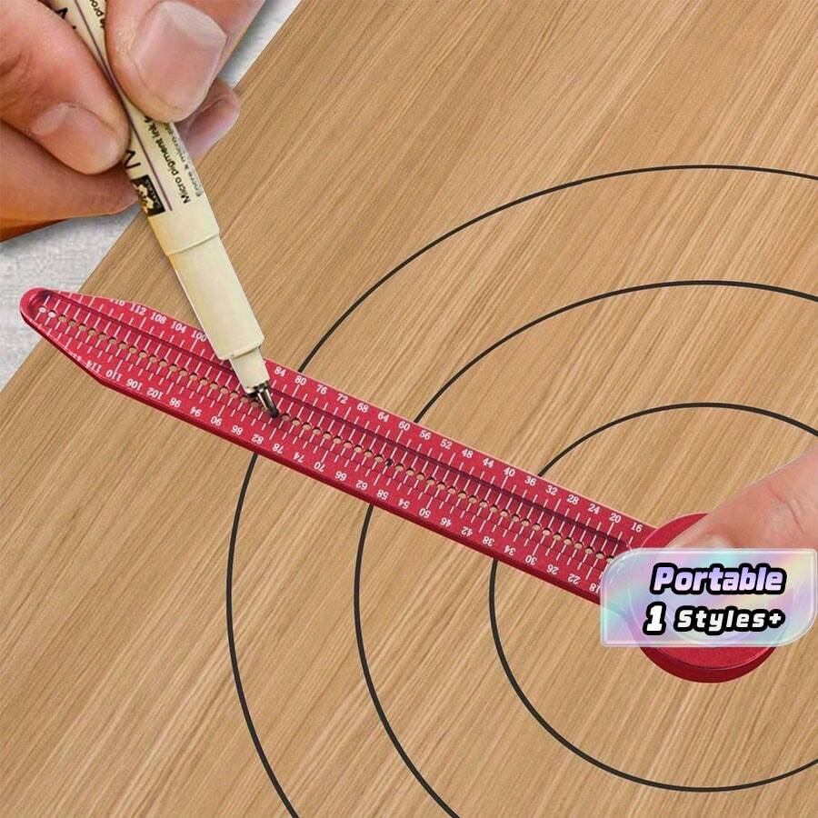 Woodworking Scribe Gauge, Carpentry Drawing Compass Circular Drawing Tool Hole Ruler, High Precision Woodworking Scribe Gauges, Marking Measurement Tool - View 1