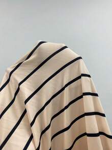 SHEIN PariChic 女款度假簡約條紋拼色圓領短袖洋裝 - 彩色 - 查看 3
