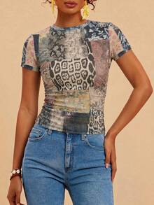 Travachic Women's Summer Fashion Blue Top Night Out Sexy - Multicolor - View 3