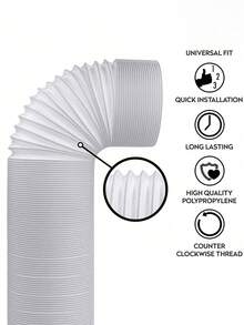1pc Adjustable Ducted Heavy Duty Four Layer Protective Clothes Dryer Exhaust Hose White - one size fits all - View 7