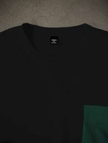Manfinity Homme Conjunto casual diario de camiseta de manga corta con bloques de color y pantalones cortos con cintura con cordón para hombre - Multicolor - Ver 6