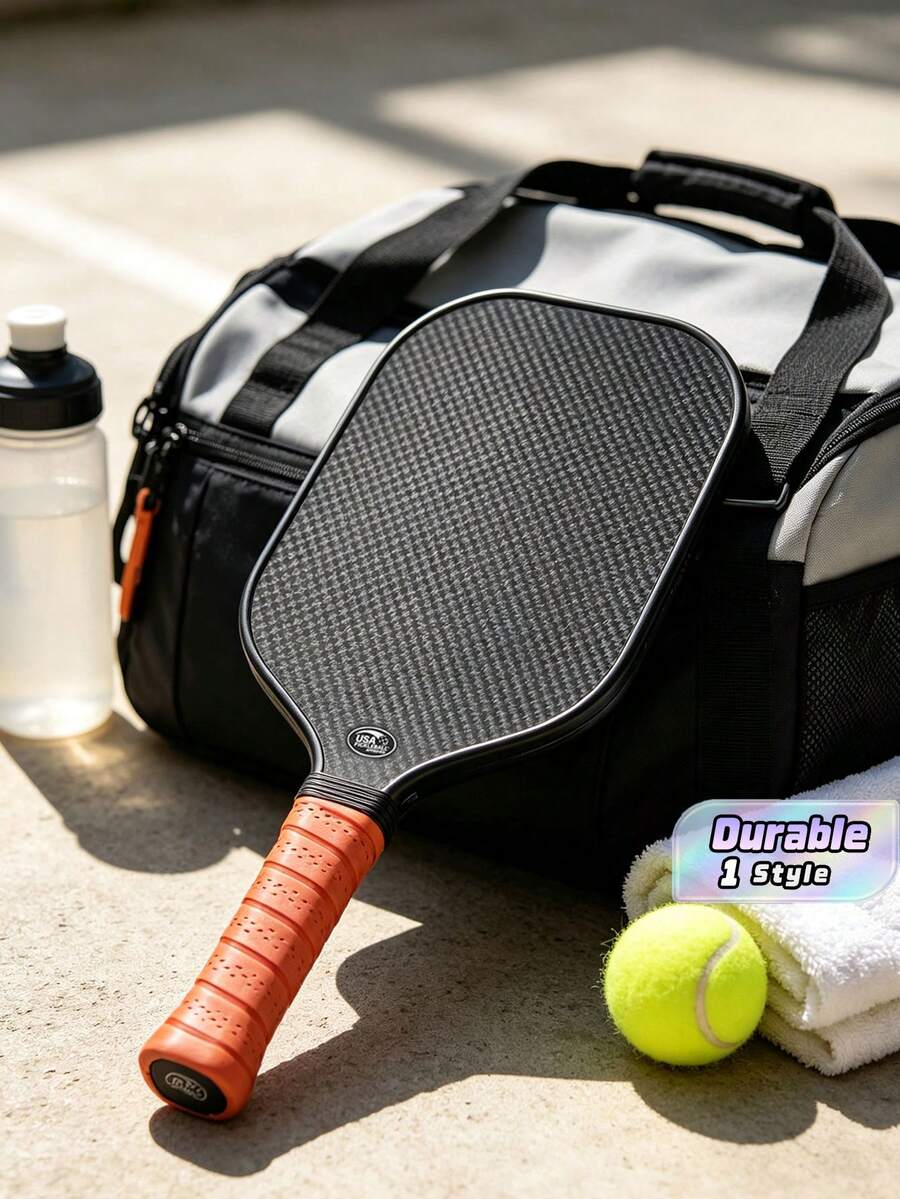 Original Carbon Fiber Piket Racket: Original Carbon Fiber High-Performance Model, 18k Ultraweave Model With Exceptional Control, Or Kevlar Linkweave Heat-Formed Professional Model. - Orange - View 1